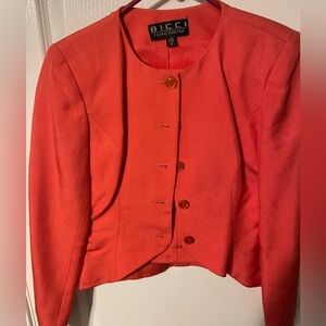 Orange 2pc Women’s Suit with Skirt